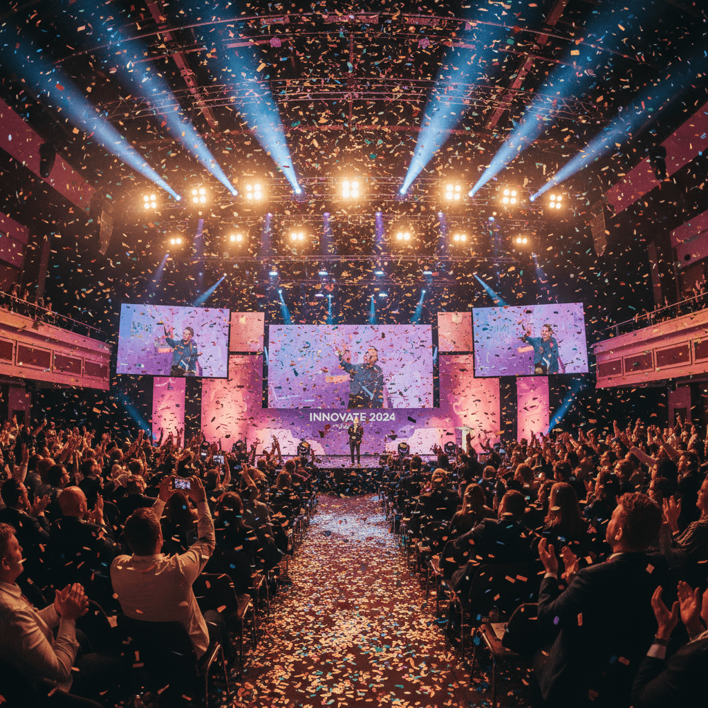 Enthusiastic audience at awards ceremony